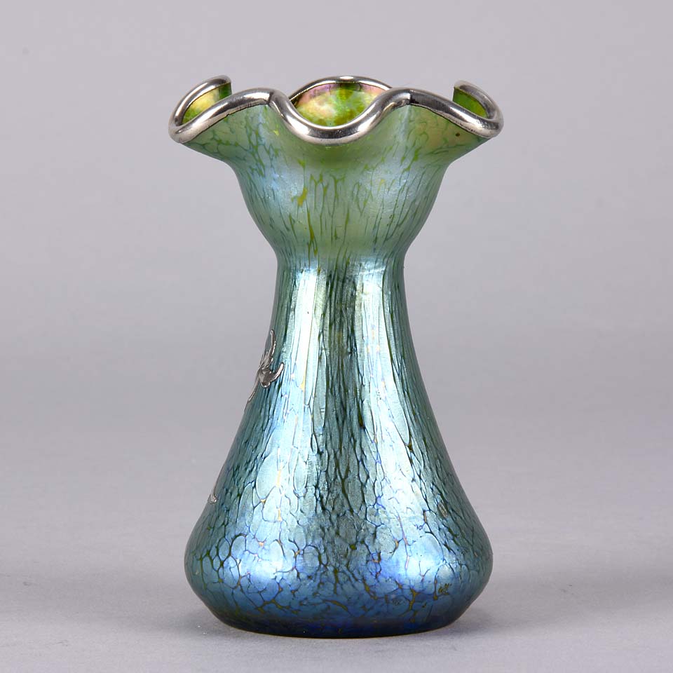 Loetz Papilllon Vase - Johann Loetz Silvered Vase - Hickmet Fine Arts