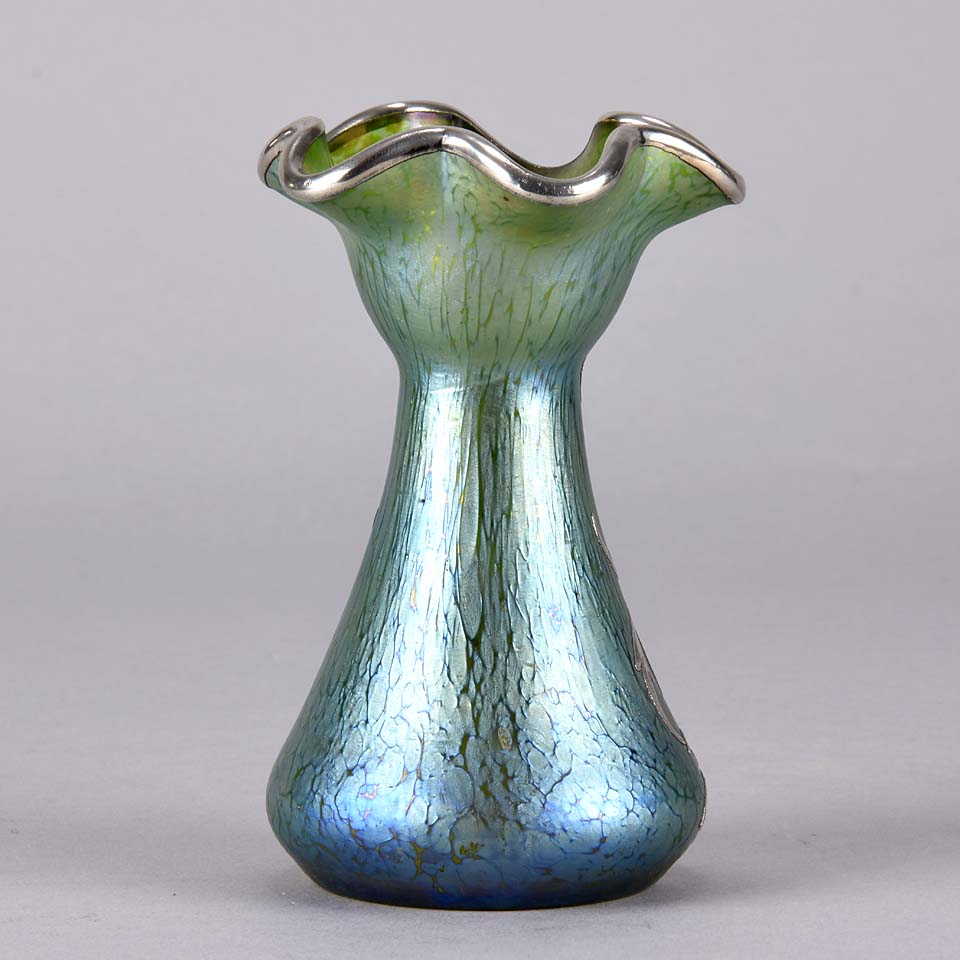 Loetz Papilllon Vase - Johann Loetz Silvered Vase - Hickmet Fine Arts