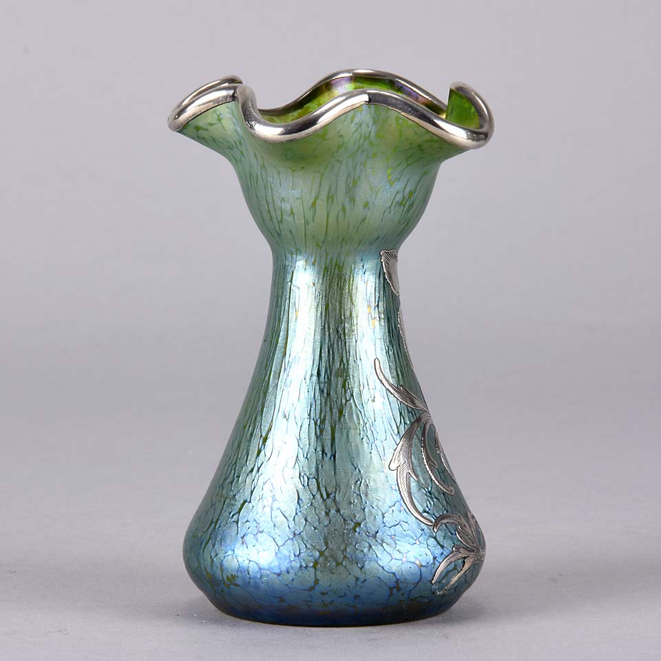 Loetz Papilllon Vase - Johann Loetz Silvered Vase - Hickmet Fine Arts