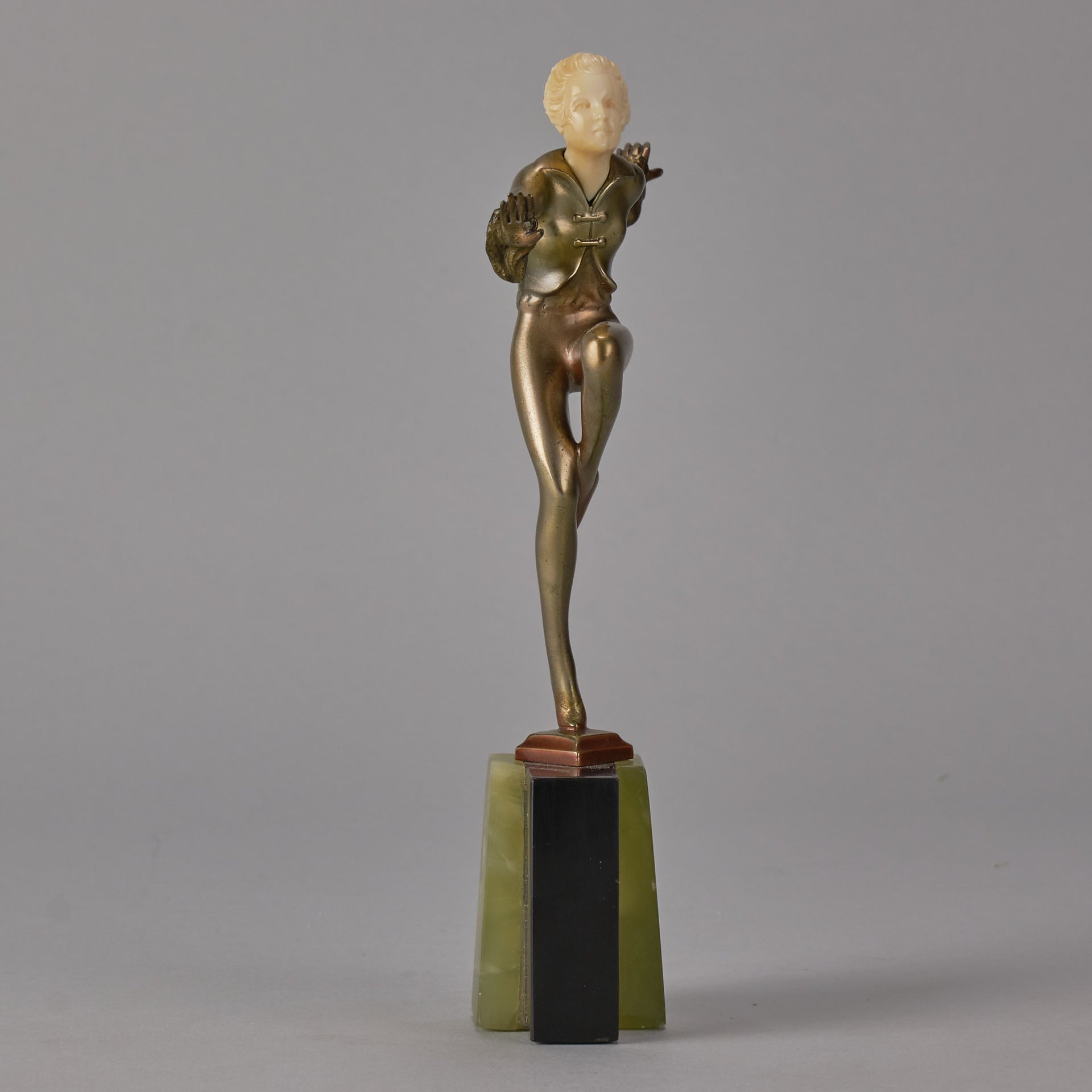 Con Brio - Lorenzl Chryselephantine Figure - Antique Bronze - Hickmet Fine Arts