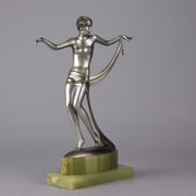 Josef Lorenzl Bronze - Dancer with Scarf - Art Deco Bronze Dancer - Josef Lorenzl Bronze - Hickmet Fine Arts