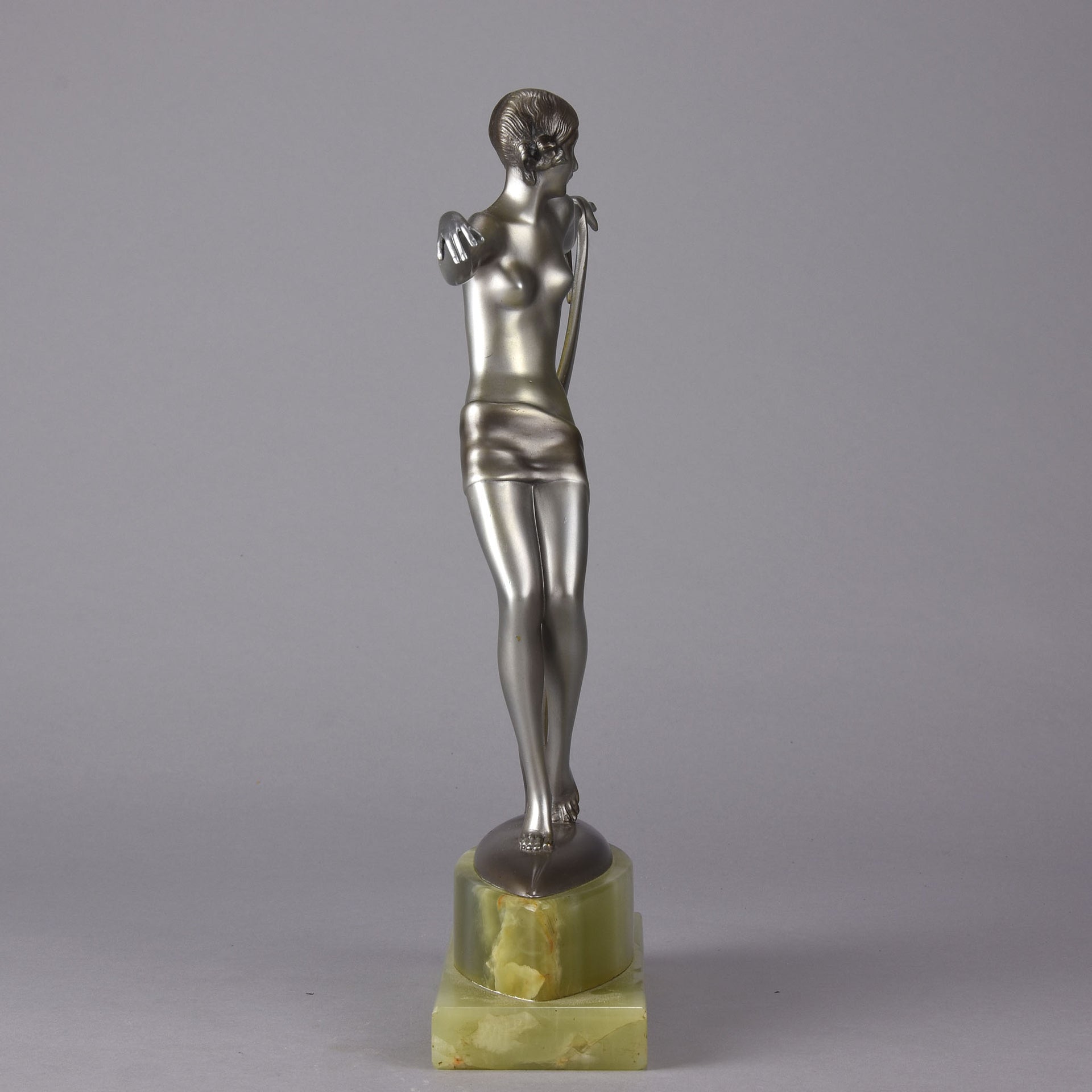 Josef Lorenzl Bronze - Dancer with Scarf - Art Deco Bronze Dancer - Josef Lorenzl Bronze - Hickmet Fine Arts