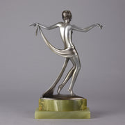 Josef Lorenzl Bronze - Dancer with Scarf - Art Deco Bronze Dancer - Josef Lorenzl Bronze - Hickmet Fine Arts