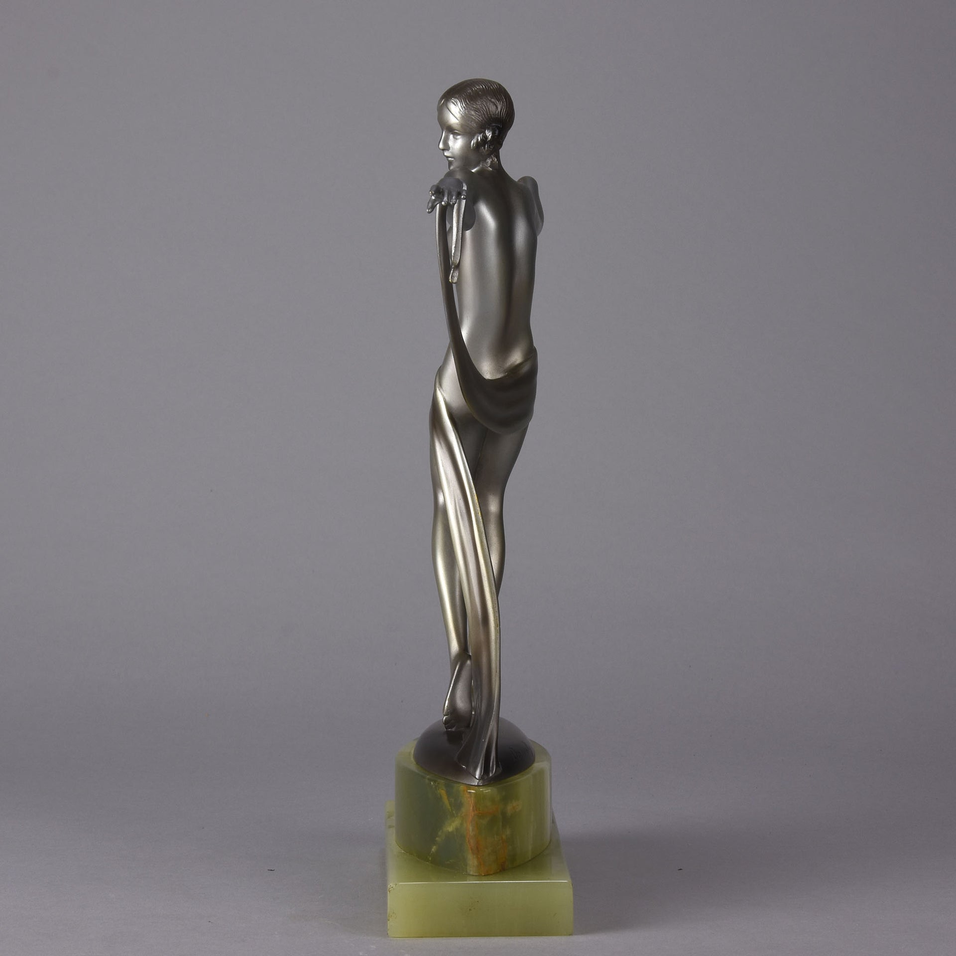 Josef Lorenzl Bronze - Dancer with Scarf - Art Deco Bronze Dancer - Josef Lorenzl Bronze - Hickmet Fine Arts