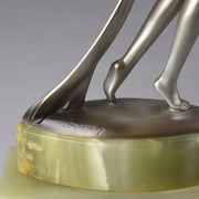 Josef Lorenzl Bronze - Dancer with Scarf - Art Deco Bronze Dancer - Josef Lorenzl Bronze - Hickmet Fine Arts