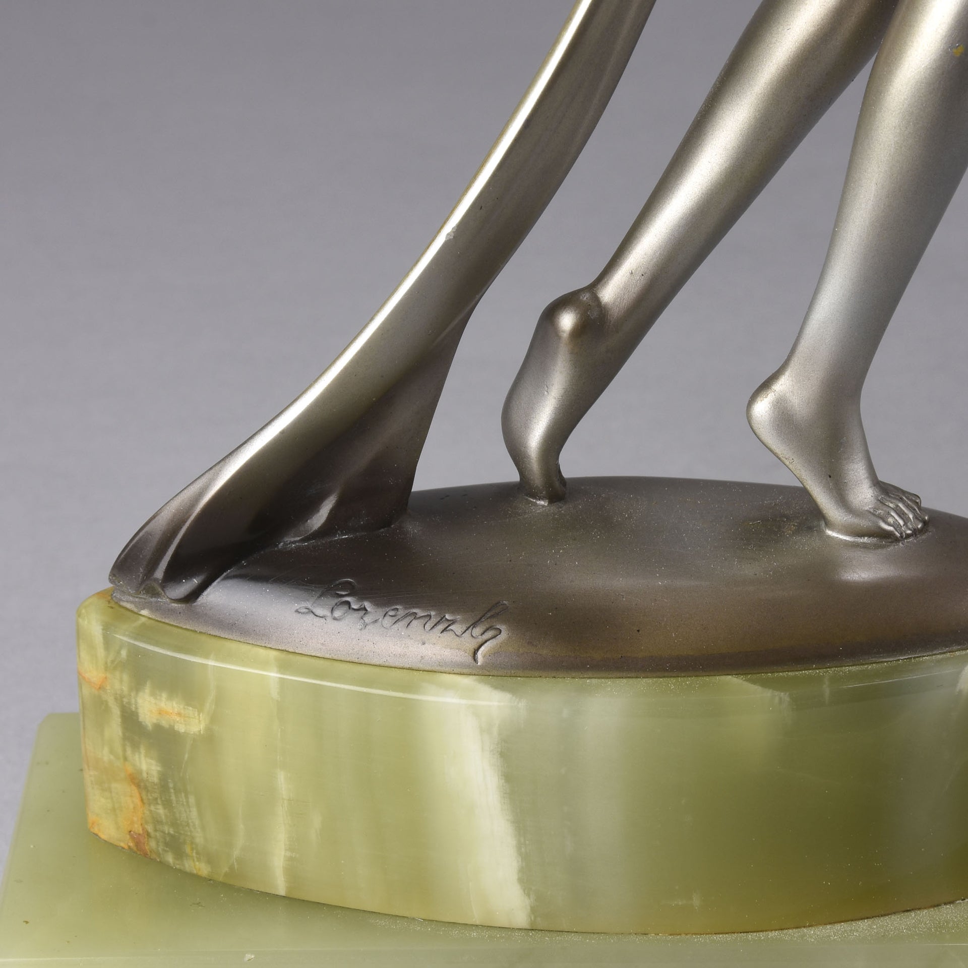 Josef Lorenzl Bronze - Dancer with Scarf - Art Deco Bronze Dancer - Josef Lorenzl Bronze - Hickmet Fine Arts