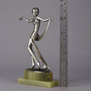 Josef Lorenzl Bronze - Dancer with Scarf - Art Deco Bronze Dancer - Josef Lorenzl Bronze - Hickmet Fine Arts