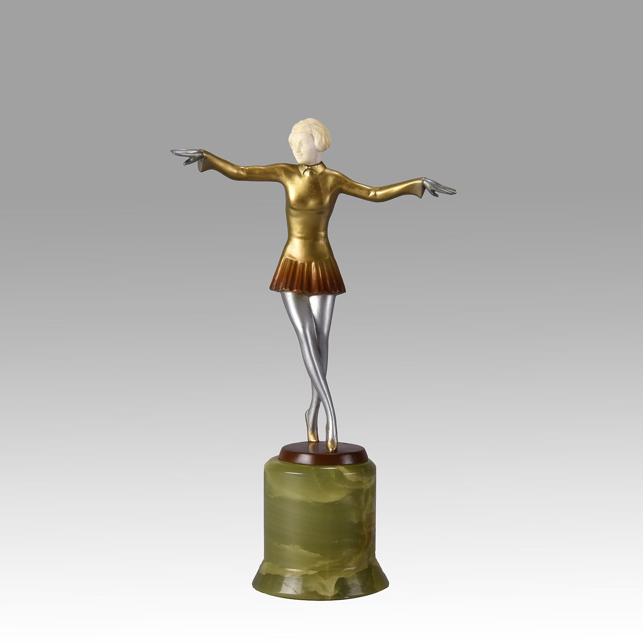 Lorenzl bronze and ivory dancer