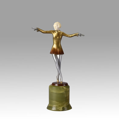 Lorenzl bronze and ivory dancer