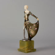 Art Deco Antique Bronze statues - Floral Dress by Josef Lorenzl – Hickmet Fine Arts
