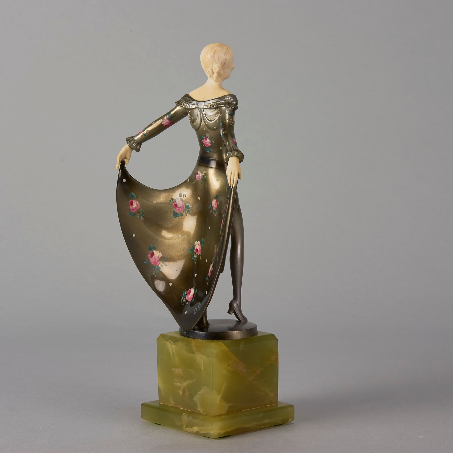  Art Deco Antique Bronze statues - Floral Dress by Josef Lorenzl – Hickmet Fine Arts