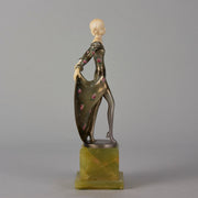 Art Deco Antique Bronze statues - Floral Dress by Josef Lorenzl – Hickmet Fine Arts
