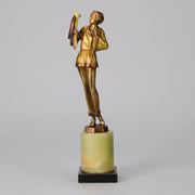 Josef Lorenzl - Girl With Parrot - Art deco figurines - Art Deco Sculpture - Art Deco Bronze Figurines - Art Deco Bronze Lady - Hickmet Fine Arts