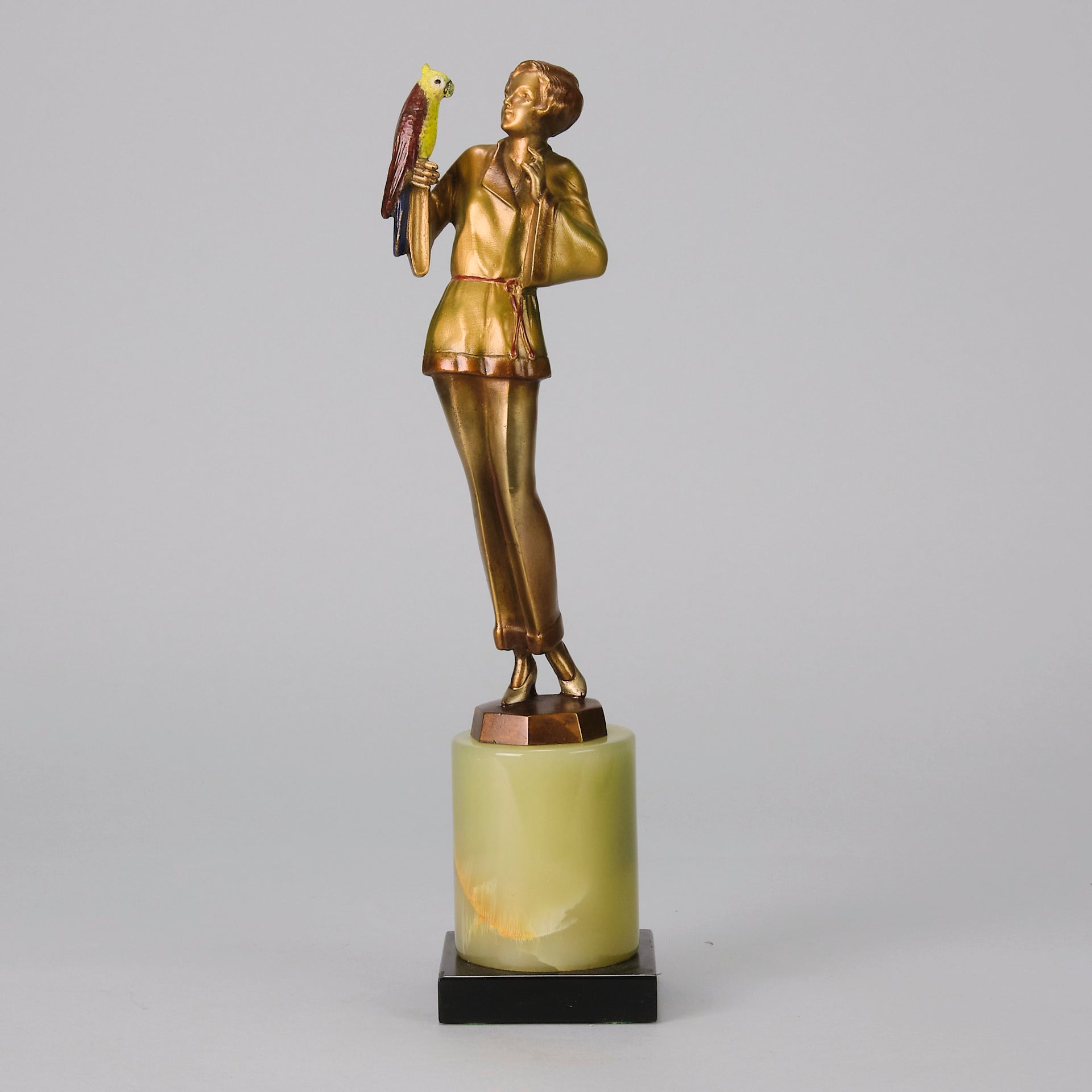 Josef Lorenzl - Girl With Parrot - Art deco figurines - Art Deco Sculpture - Art Deco Bronze Figurines - Art Deco Bronze Lady - Hickmet Fine Arts