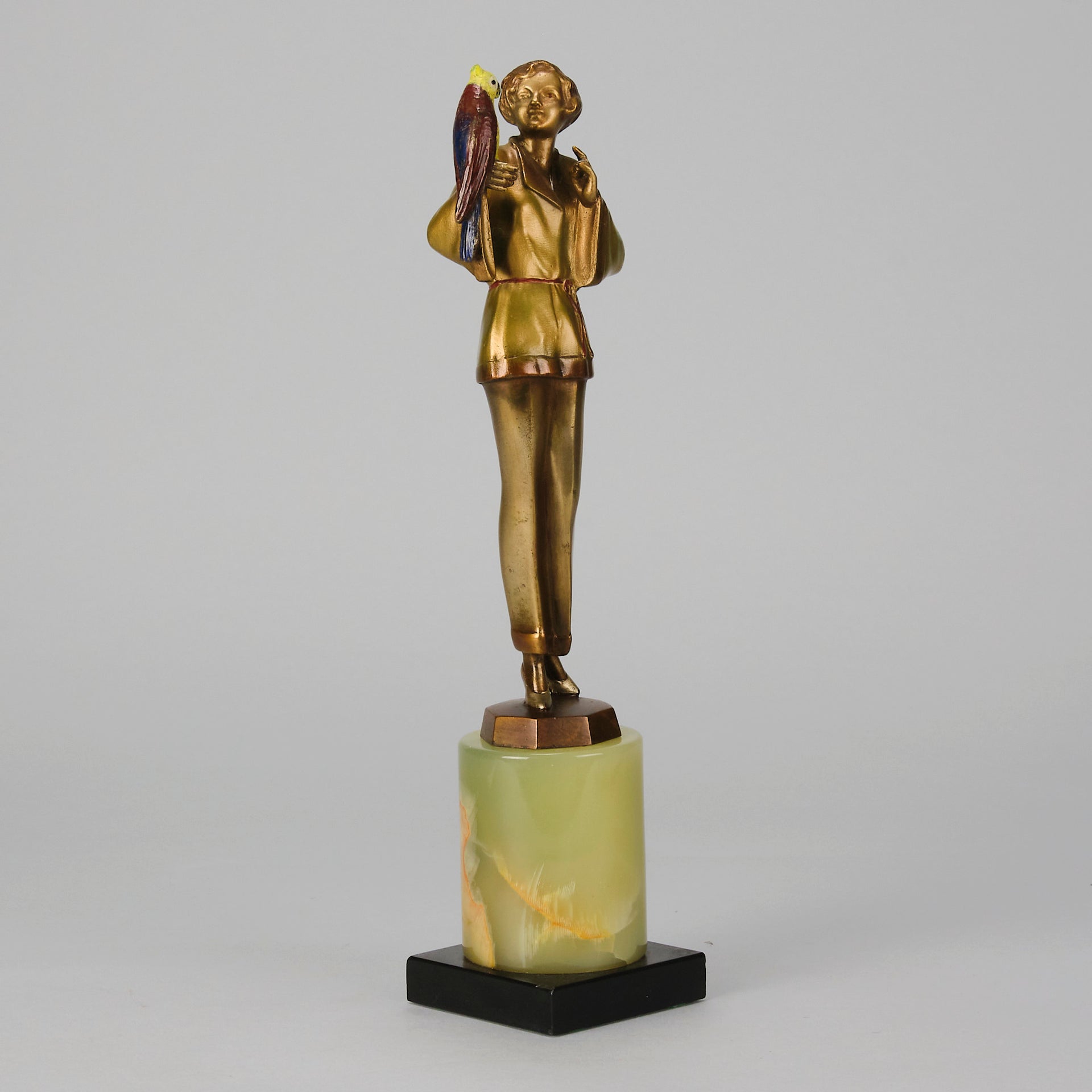 Josef Lorenzl - Girl With Parrot - Art deco figurines - Art Deco Sculpture - Art Deco Bronze Figurines - Art Deco Bronze Lady - Hickmet Fine Arts