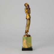 Josef Lorenzl - Girl With Parrot - Art deco figurines - Art Deco Sculpture - Art Deco Bronze Figurines - Art Deco Bronze Lady - Hickmet Fine Arts