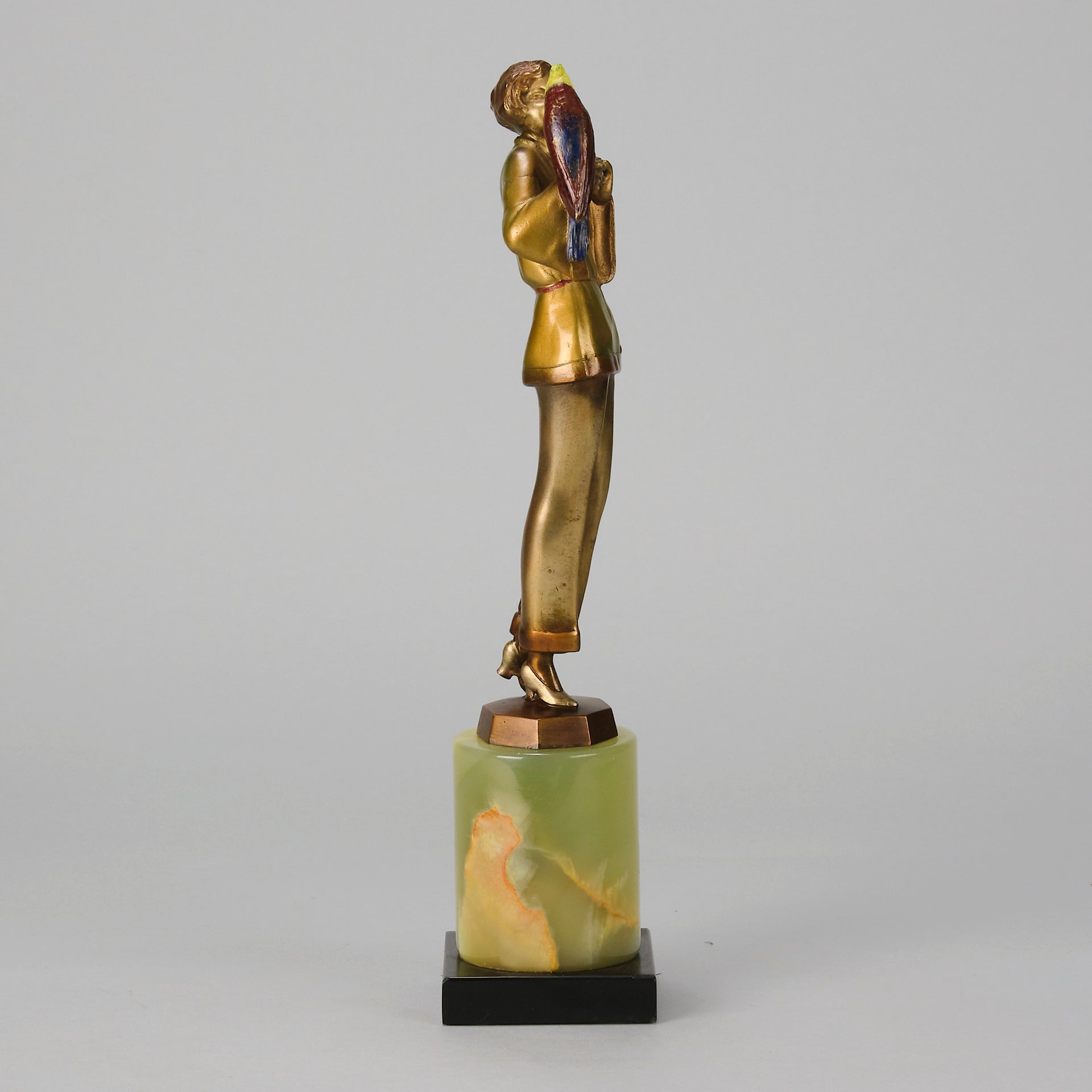Josef Lorenzl - Girl With Parrot - Art deco figurines - Art Deco Sculpture - Art Deco Bronze Figurines - Art Deco Bronze Lady - Hickmet Fine Arts