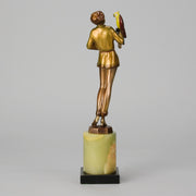 Josef Lorenzl - Girl With Parrot - Art deco figurines - Art Deco Sculpture - Art Deco Bronze Figurines - Art Deco Bronze Lady - Hickmet Fine Arts