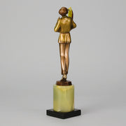 Josef Lorenzl - Girl With Parrot - Art deco figurines - Art Deco Sculpture - Art Deco Bronze Figurines - Art Deco Bronze Lady - Hickmet Fine Arts