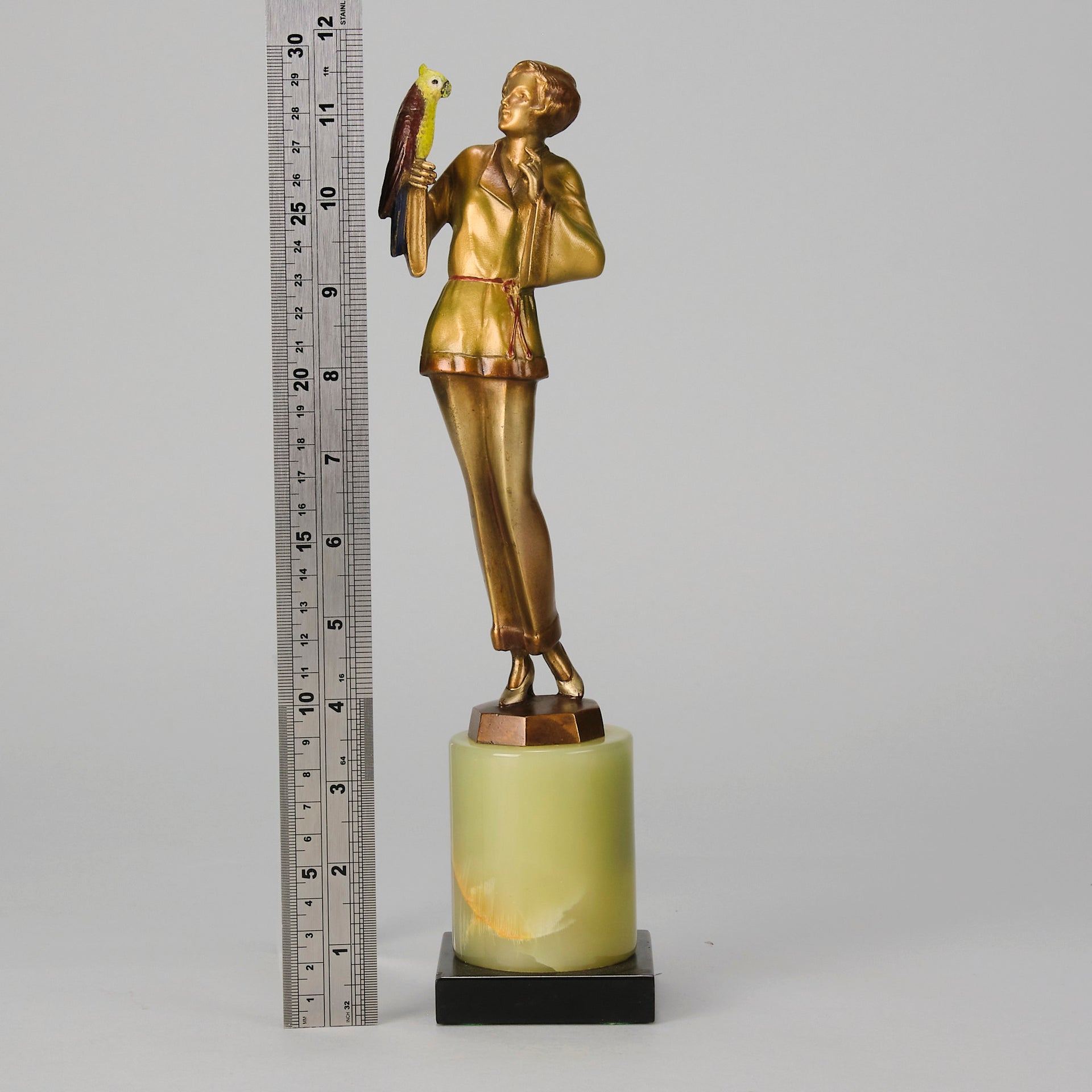 Josef Lorenzl - Girl With Parrot - Art deco figurines - Art Deco Sculpture - Art Deco Bronze Figurines - Art Deco Bronze Lady - Hickmet Fine Arts