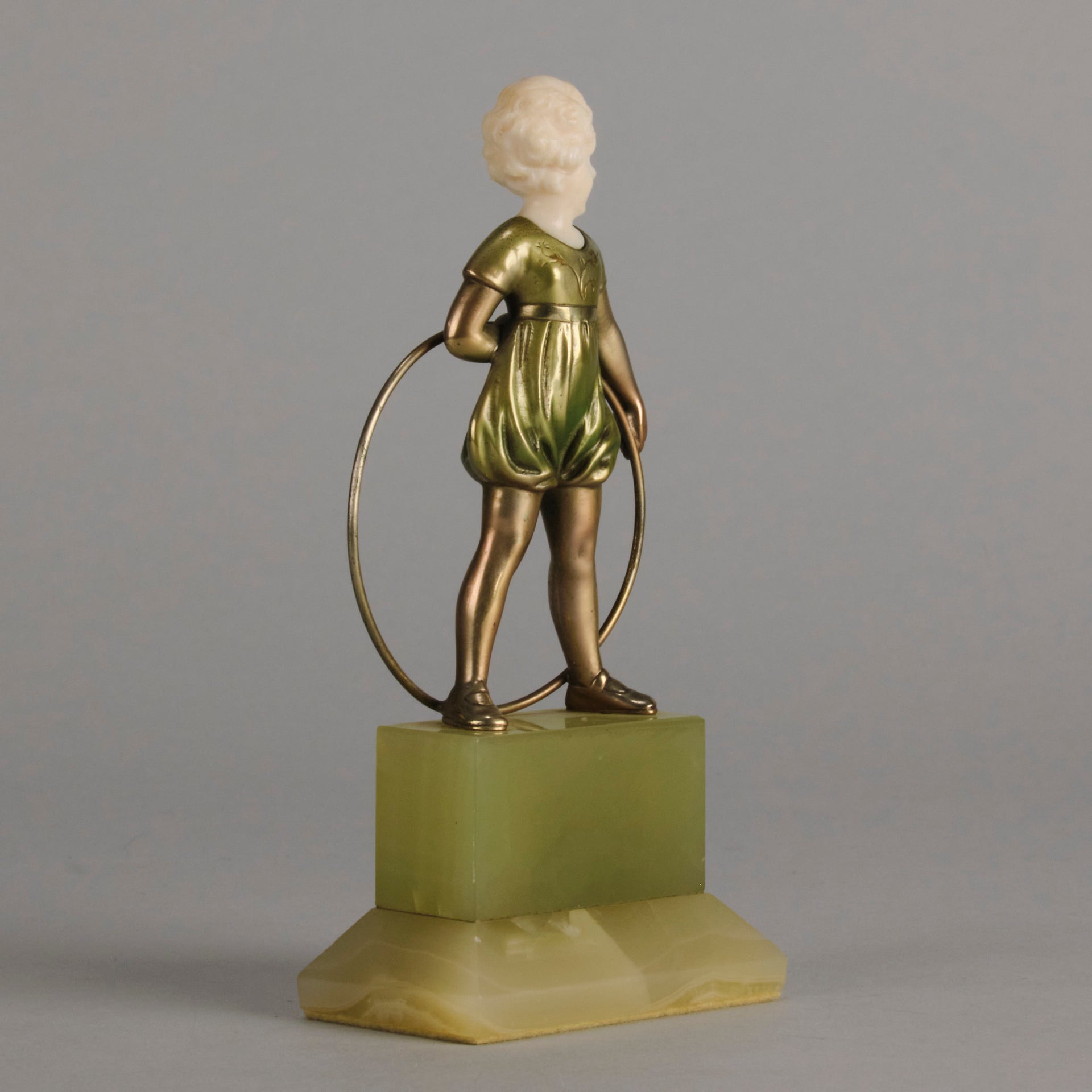 Lorenzl Hoop Girl - Art Deco Bronze - Hickmet Fine Arts