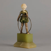 Lorenzl Hoop Girl - Art Deco Bronze - Hickmet Fine Arts