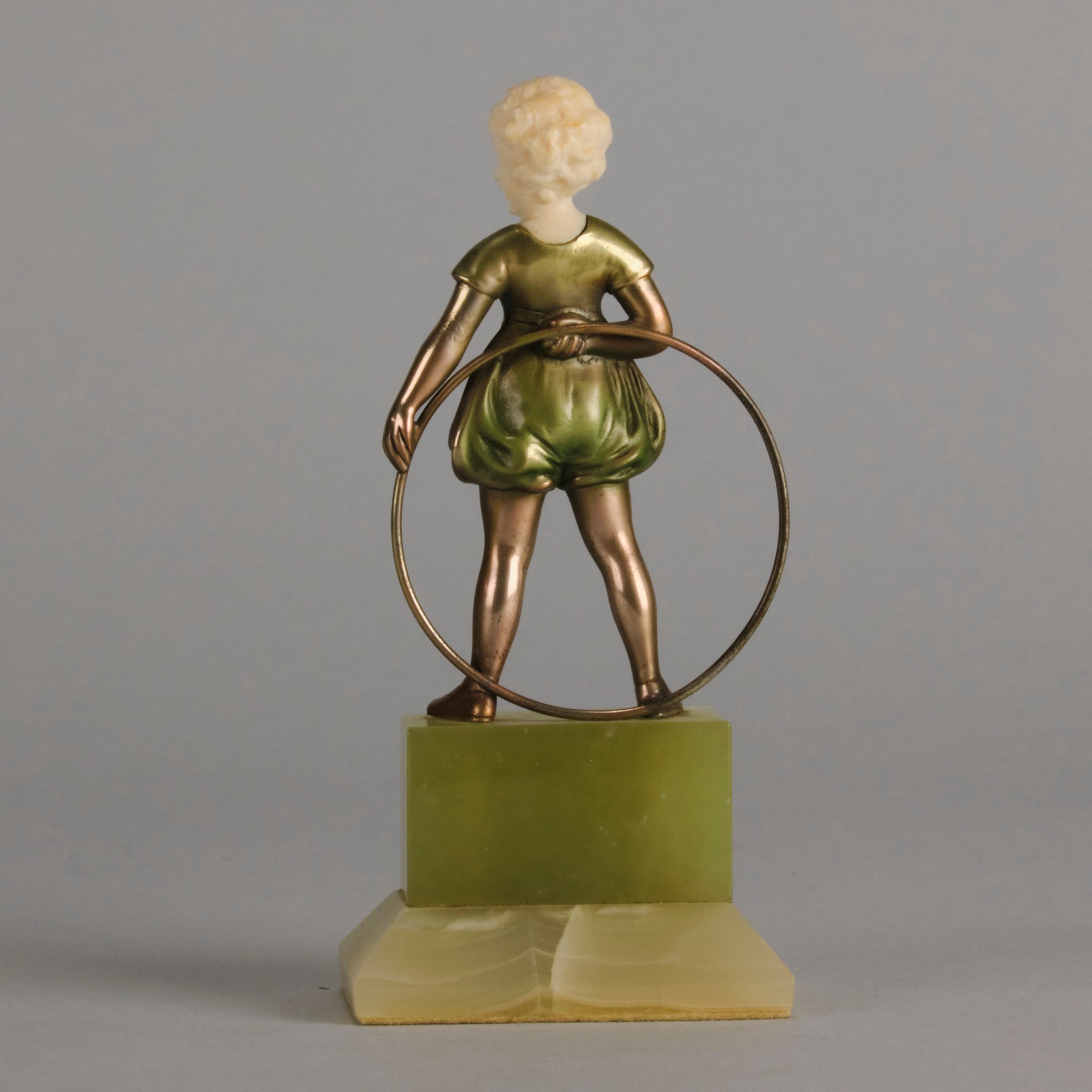 Lorenzl Hoop Girl - Art Deco Bronze - Hickmet Fine Arts