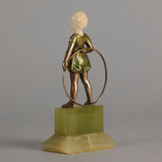 Lorenzl Hoop Girl - Art Deco Bronze - Hickmet Fine Arts