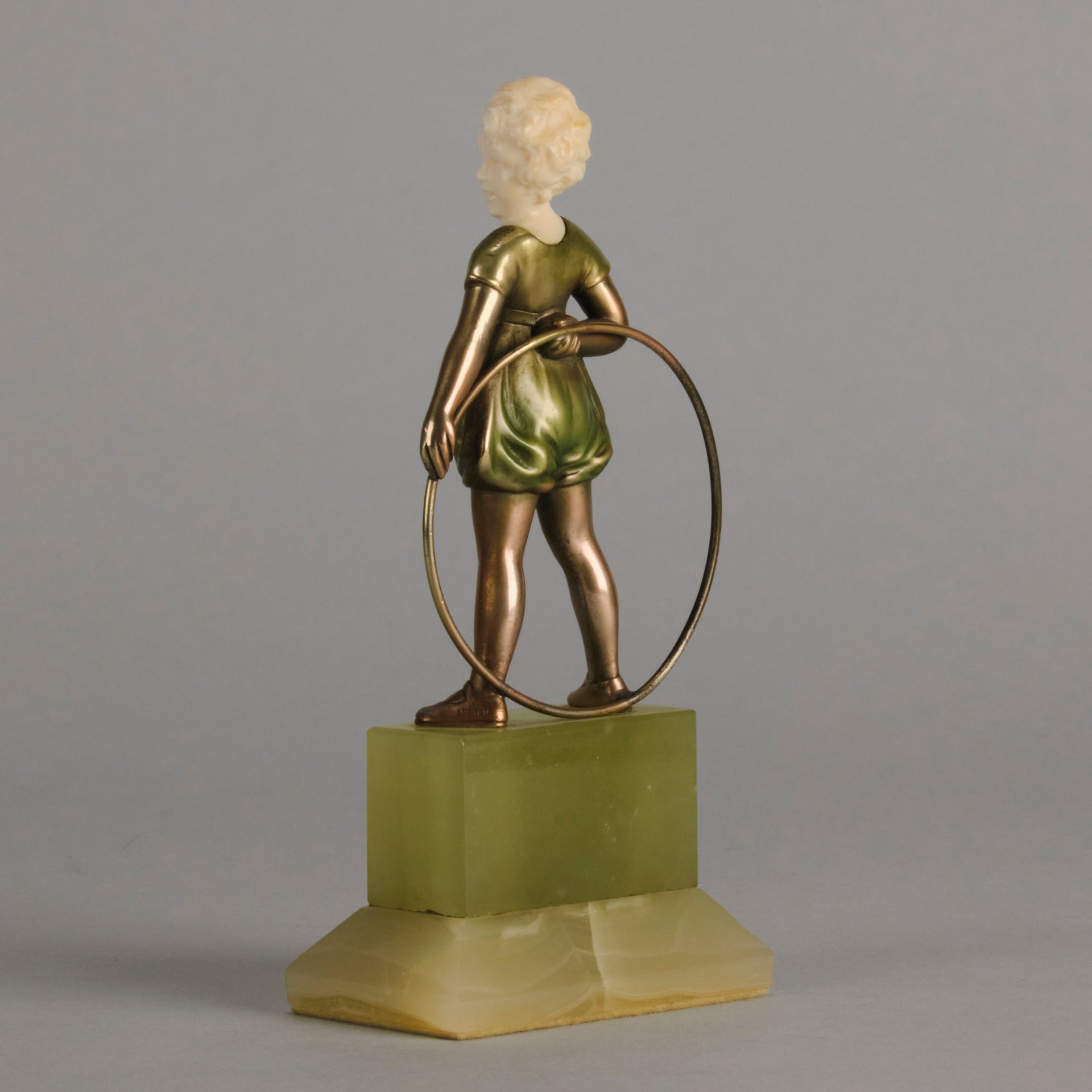 Lorenzl Hoop Girl - Art Deco Bronze - Hickmet Fine Arts