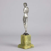 Adolph Shy Maiden Art Deco Bronze 
