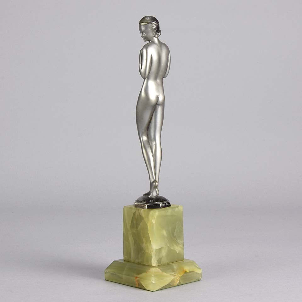 Adolph Shy Maiden Art Deco Bronze 