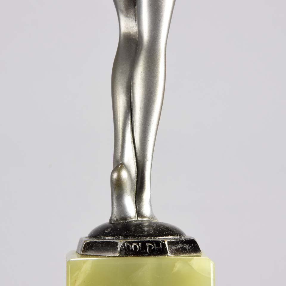 Adolph Shy Maiden Art Deco Bronze 