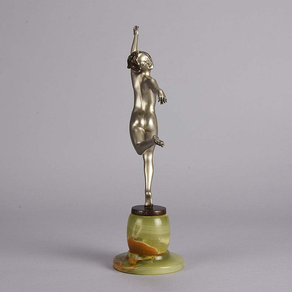 Art Deco Bronze By Josef Lorenzl Running Girl 