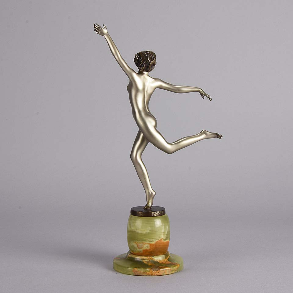 Art Deco Bronze By Josef Lorenzl Running Girl 