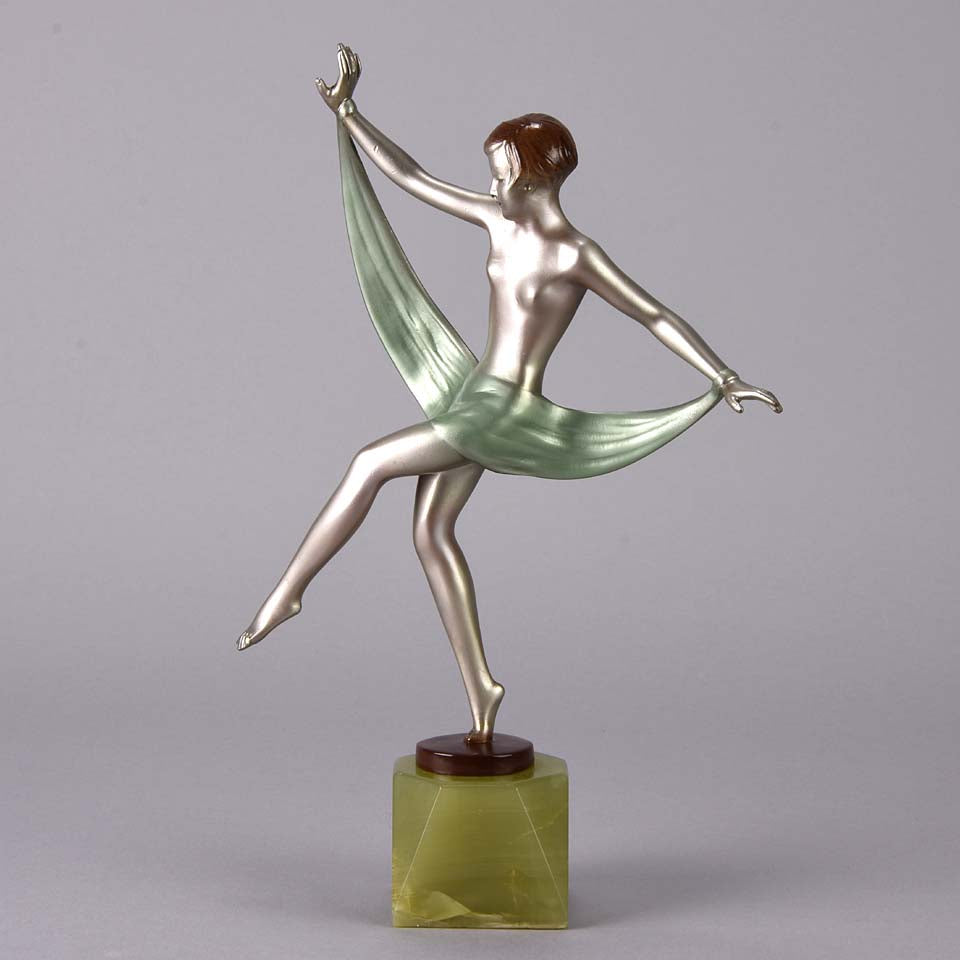 Lorenzl Scarf Dancer Art Deco Bronze