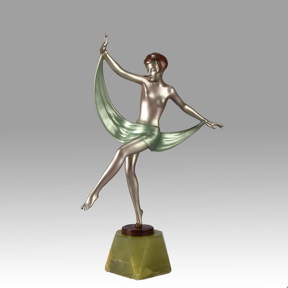 Lorenzl Scarf Dancer Art Deco Bronze