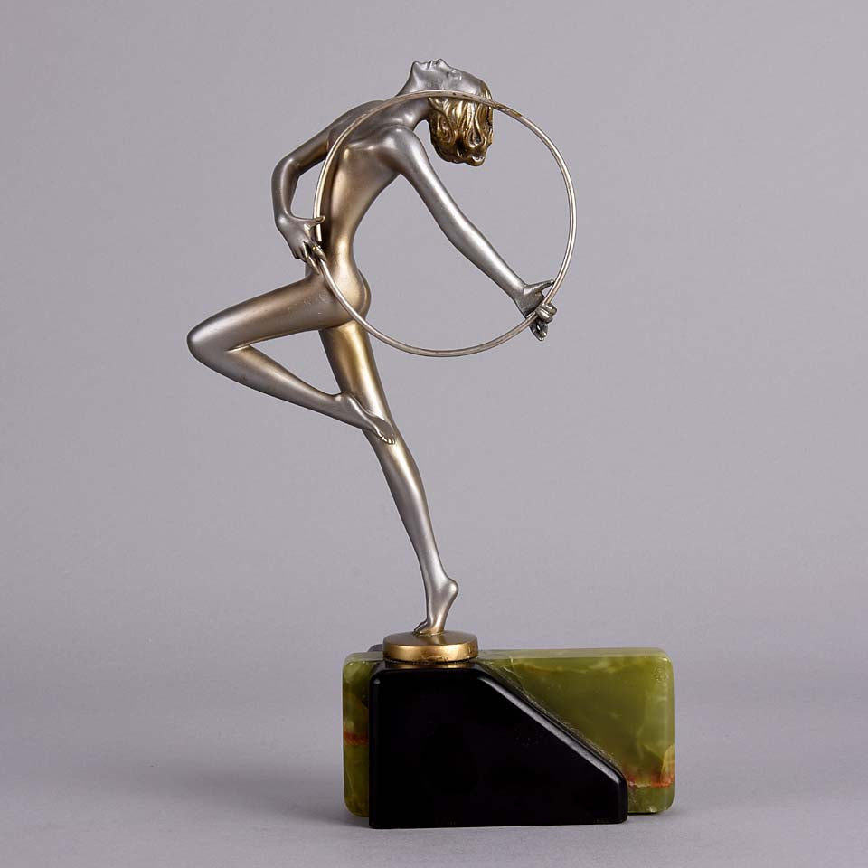 Josef Lorenzl Hoop Dancer Art Deco Bronze Figure