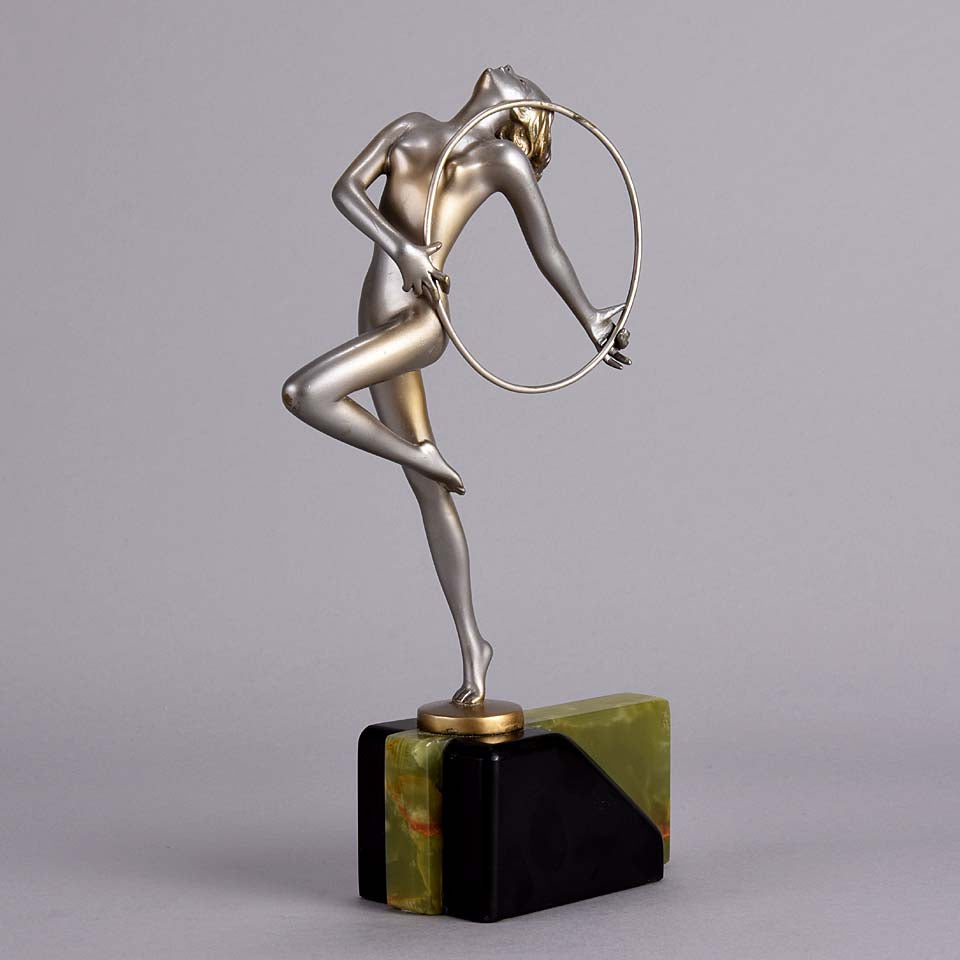 Josef Lorenzl Hoop Dancer Art Deco Bronze Figure