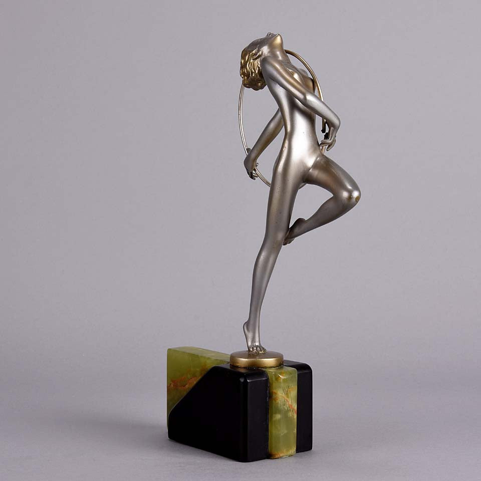 Josef Lorenzl Hoop Dancer Art Deco Bronze Figure