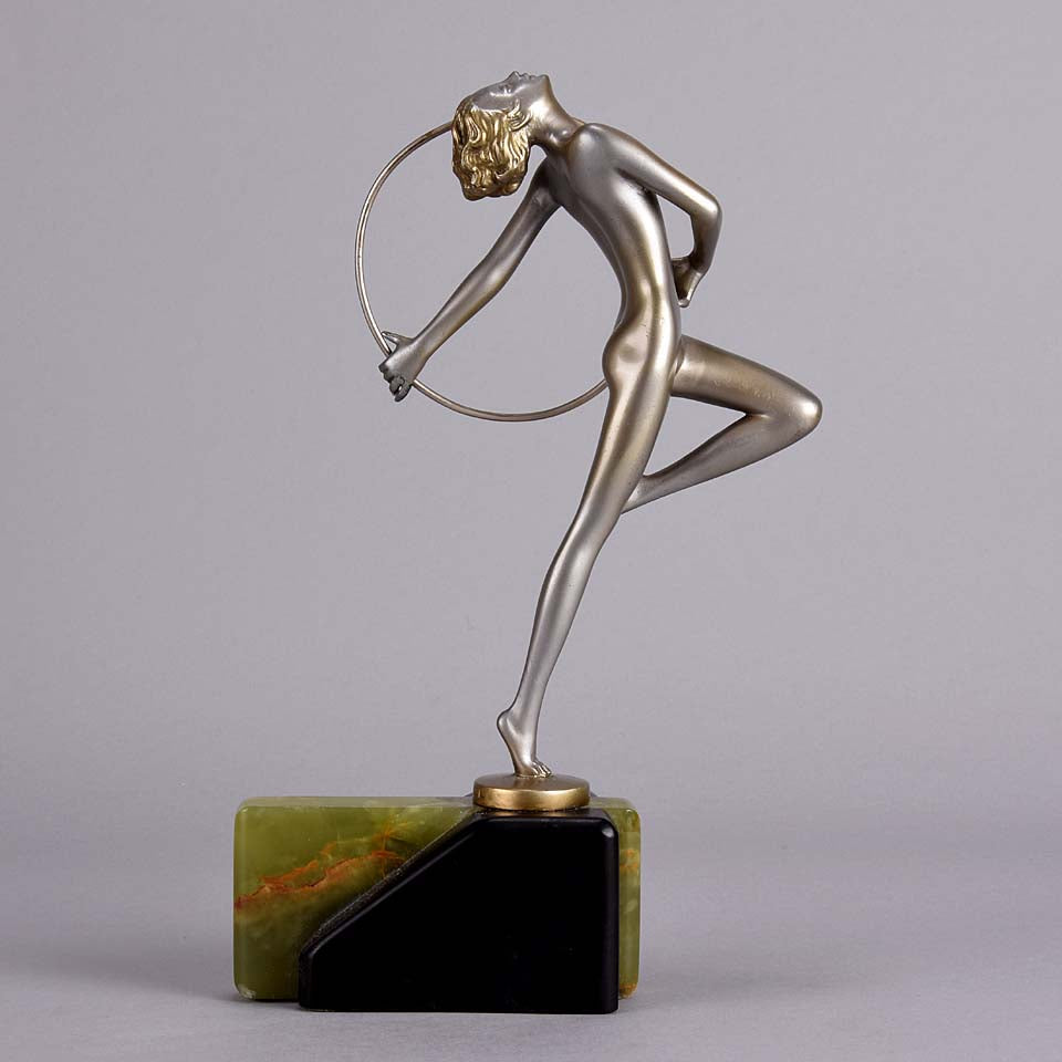 Josef Lorenzl Hoop Dancer Art Deco Bronze Figure