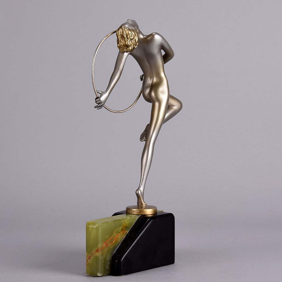 Josef Lorenzl Hoop Dancer Art Deco Bronze Figure