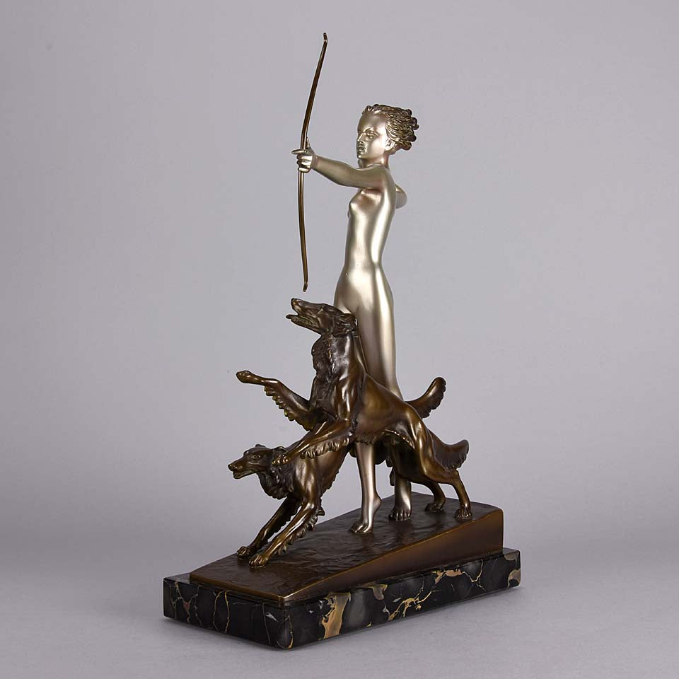 Lorenzl Diana The Huntress - Art Deco Bronze - Hickmet Fine Arts 