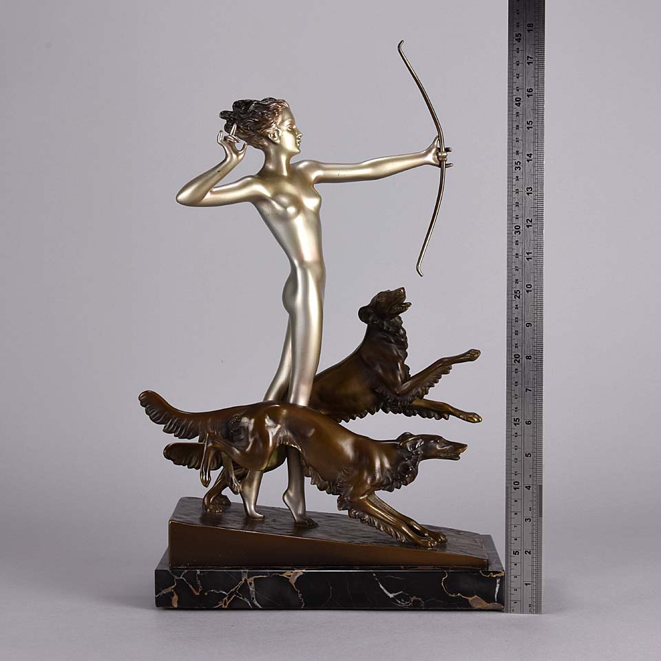 Lorenzl Diana The Huntress - Art Deco Bronze - Hickmet Fine Arts 