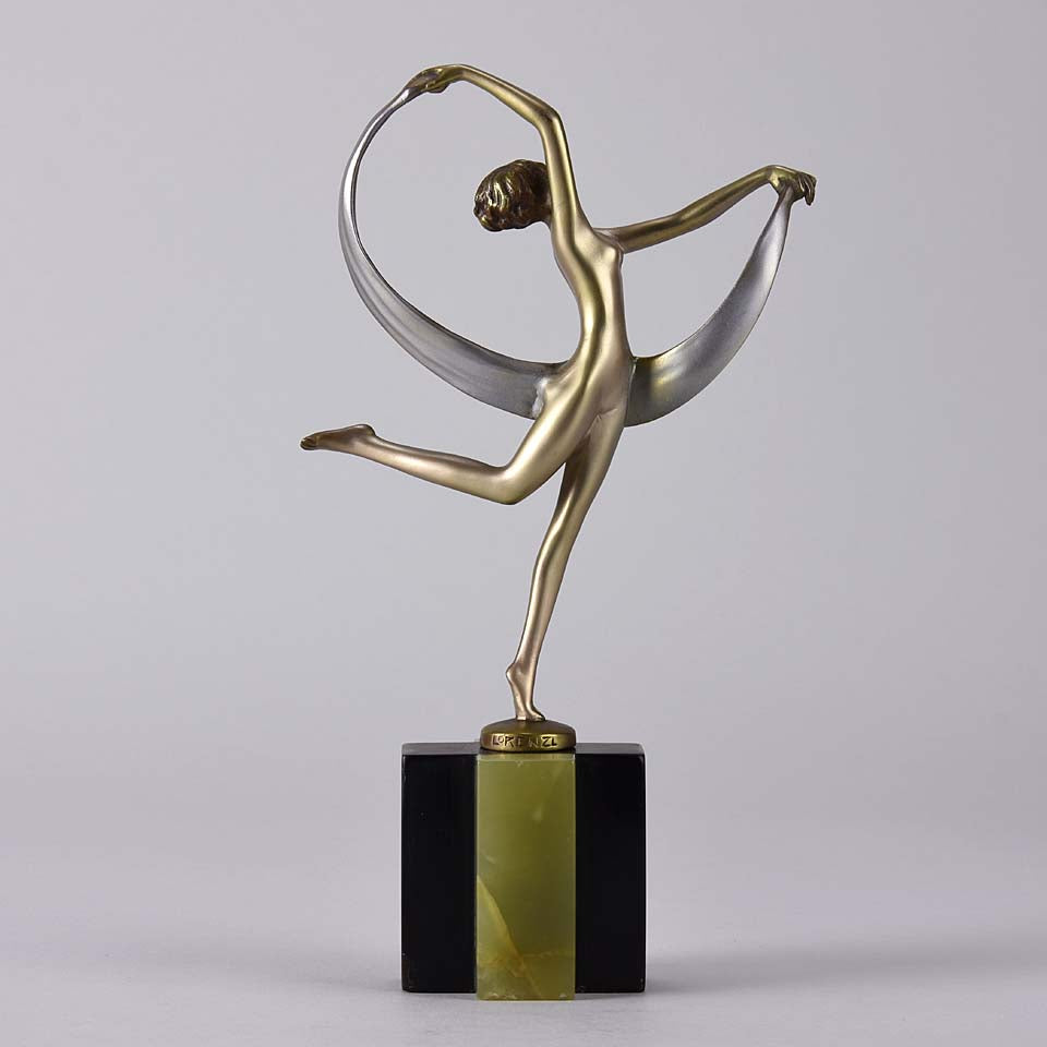 Lorenzl Scarf Dancer - Art Deco Bronze - Hickmet Fine Arts