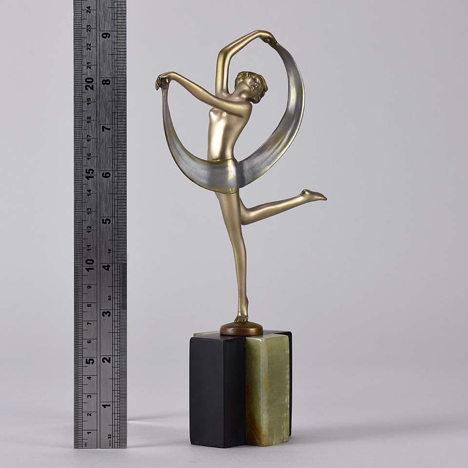Lorenzl Scarf Dancer - Art Deco Bronze - Hickmet Fine Arts