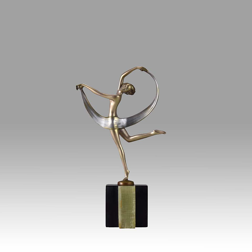 Lorenzl Scarf Dancer - Art Deco Bronze - Hickmet Fine Arts