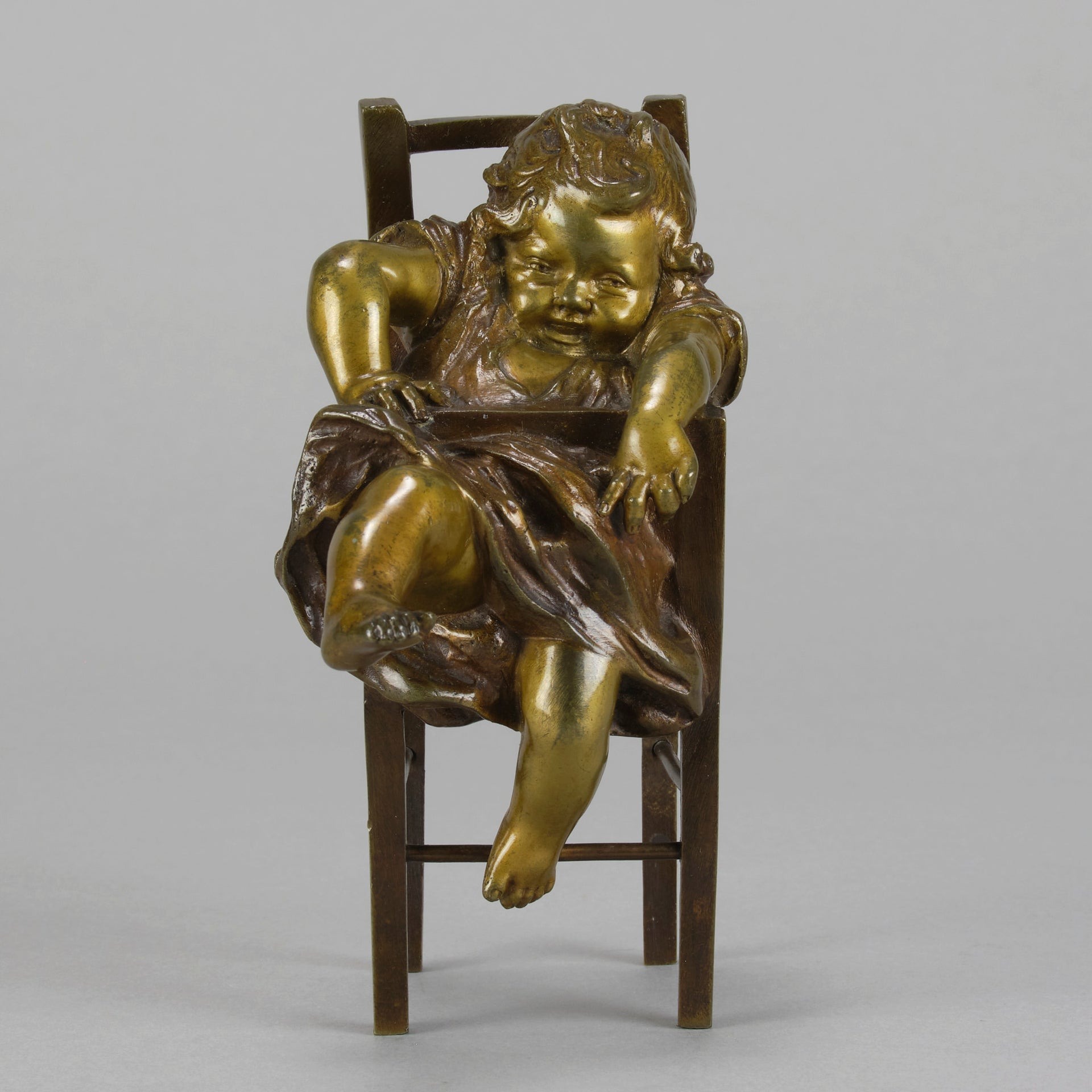 Juan Clara Bronze - Girl on Chair - Hickmet Fine Arts 