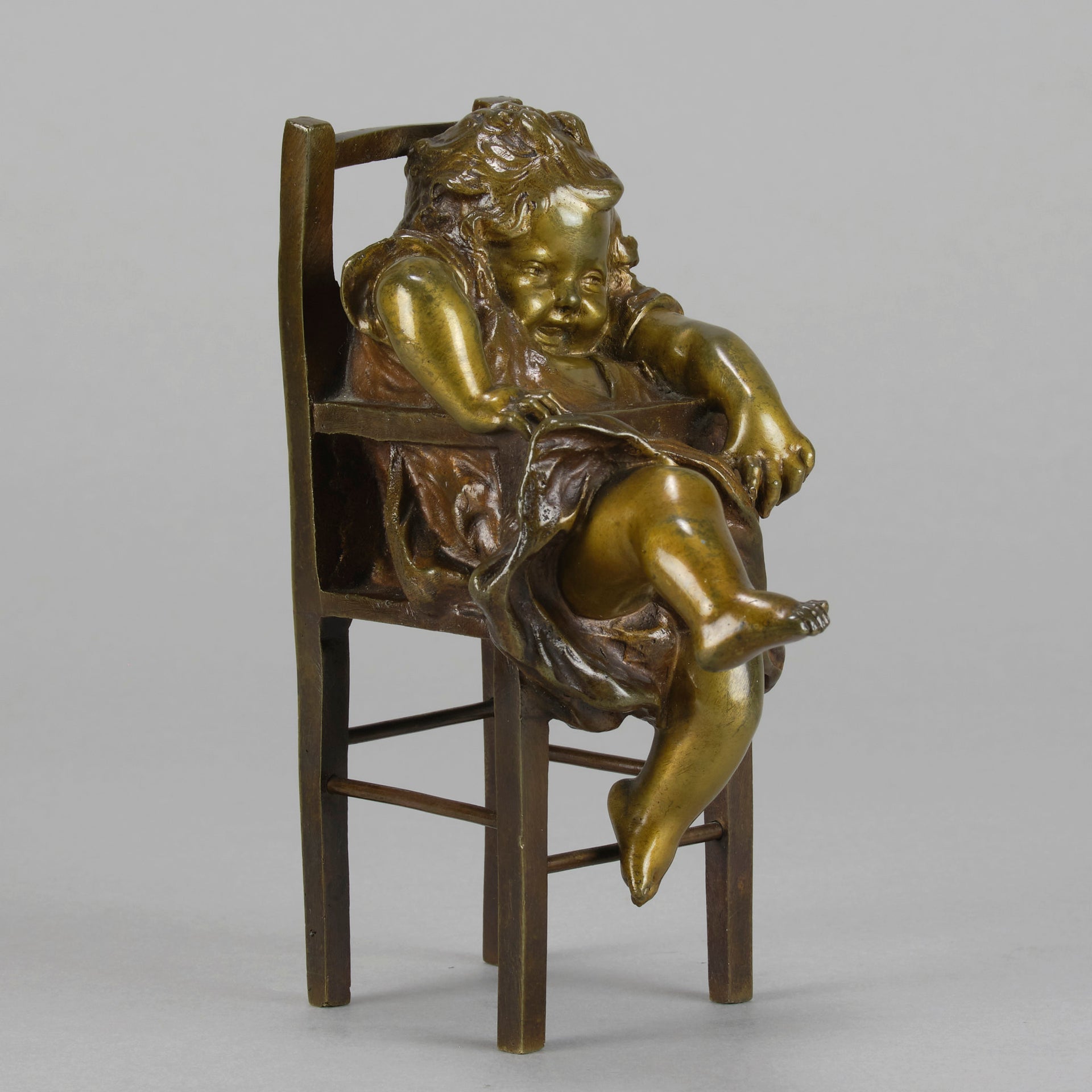 Juan Clara Bronze - Girl on Chair - Hickmet Fine Arts 