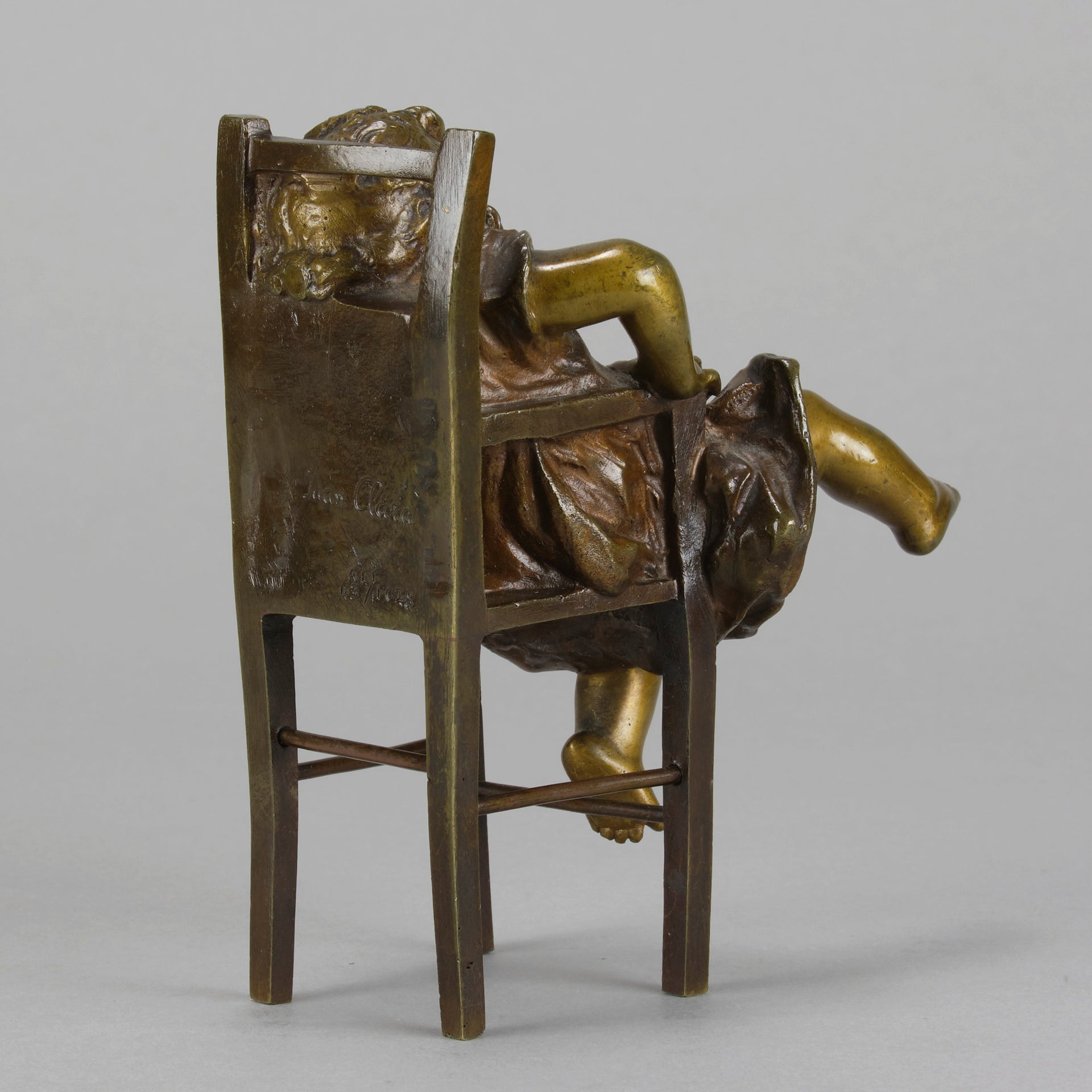 Juan Clara Bronze - Girl on Chair - Hickmet Fine Arts 