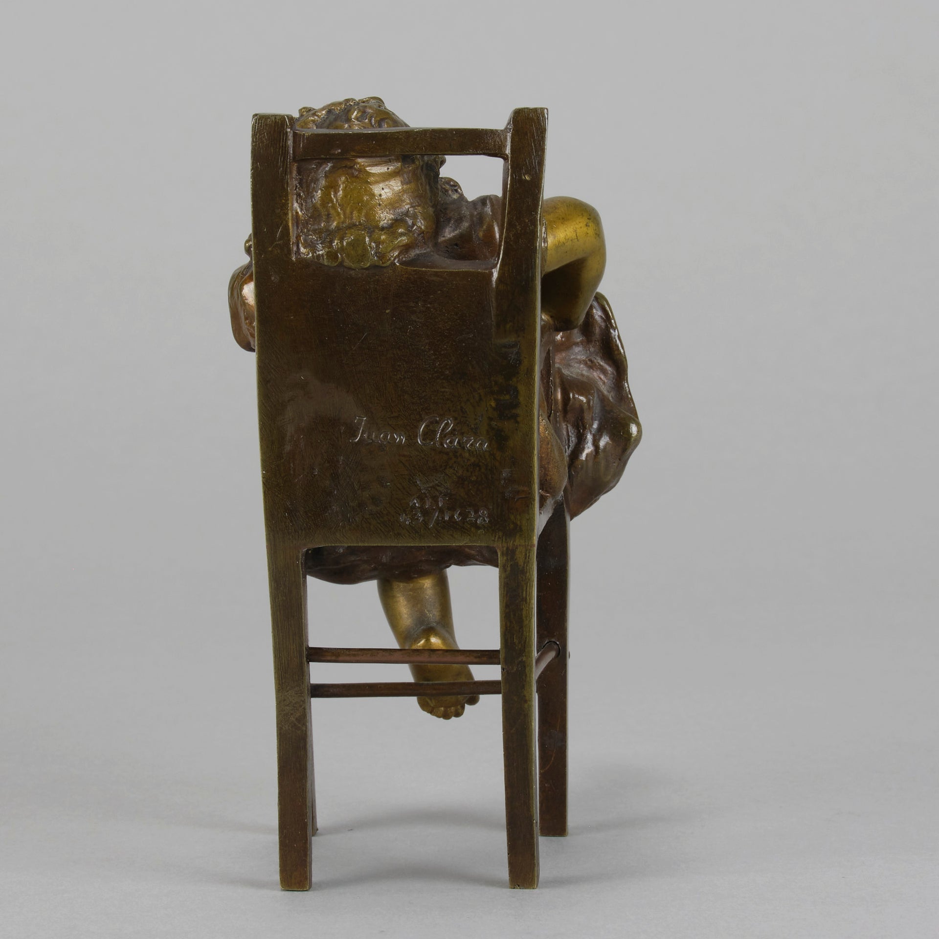 Juan Clara Bronze - Girl on Chair - Hickmet Fine Arts 